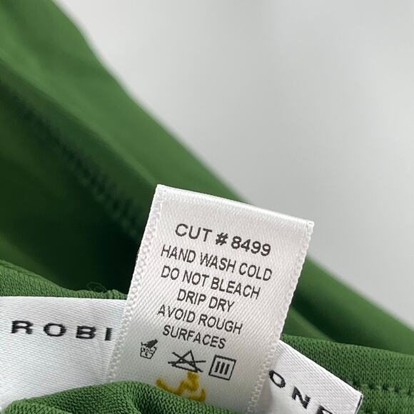 ROBIN PICCONE Ava Tie Back Tankini Top Size Small NWOT Green Open Back Swim NEW - Picture 7 of 15